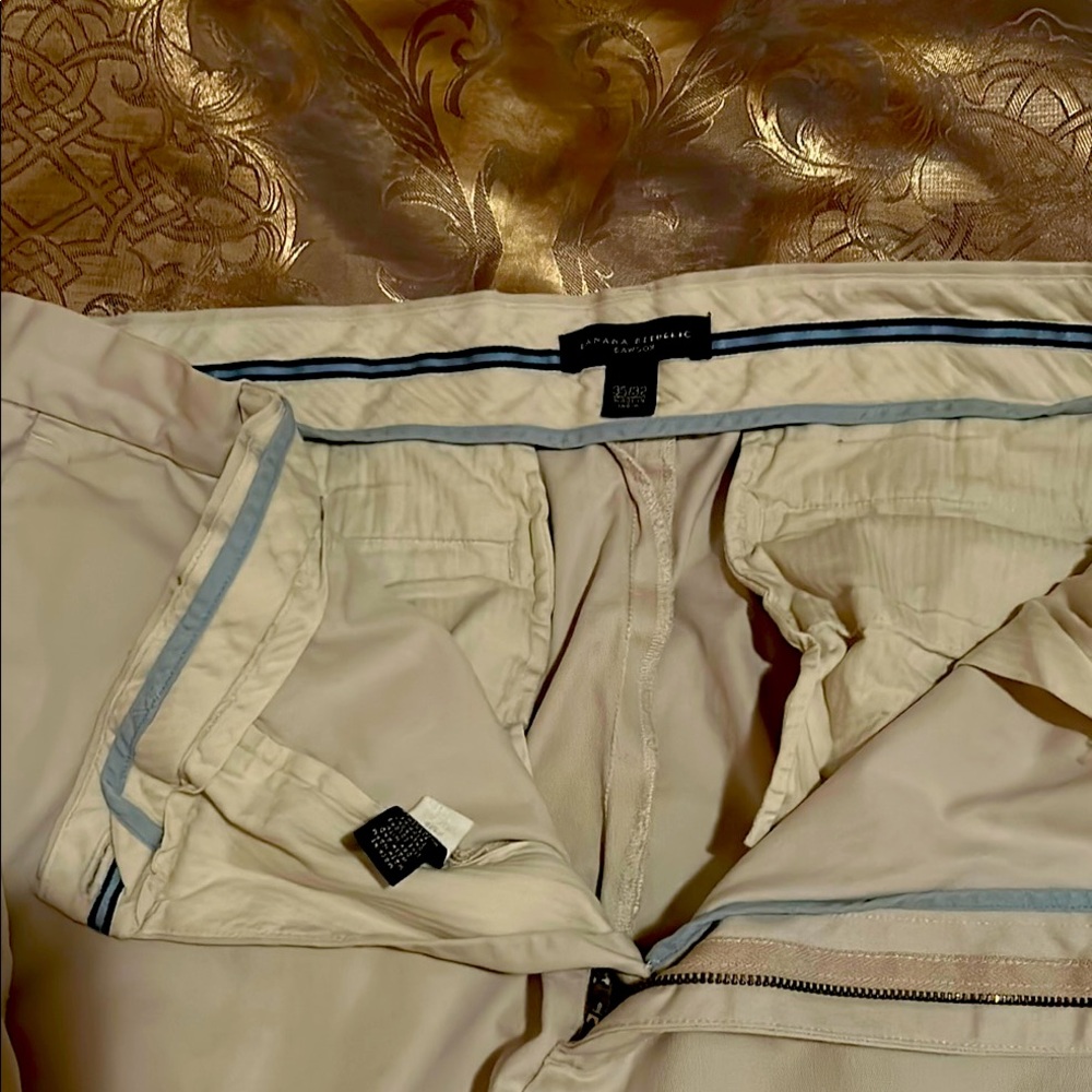 Banana Republic Off-White Jacket with Blue Trim